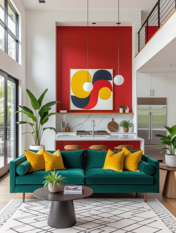 bold color accents energize
