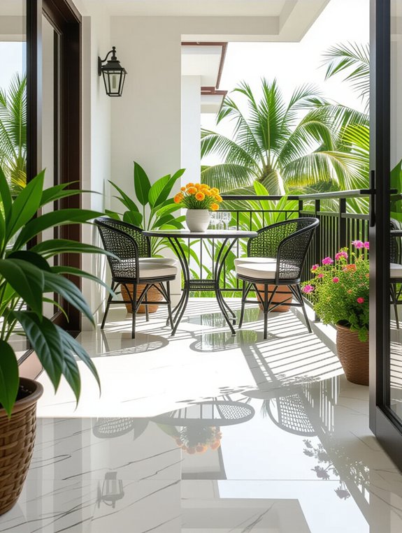 bright elegant balcony design