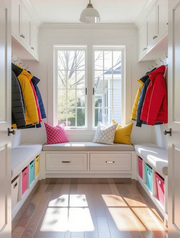 bright inviting mudroom lighting