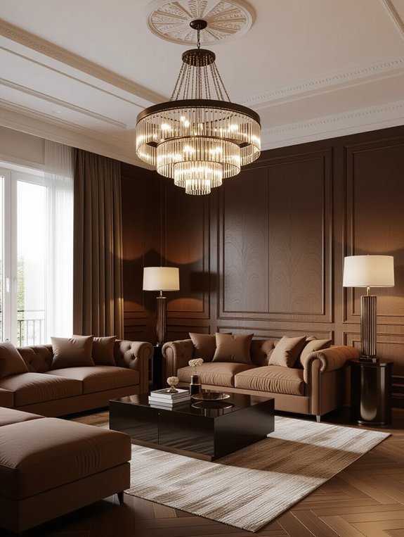 brown lighting enhances decor