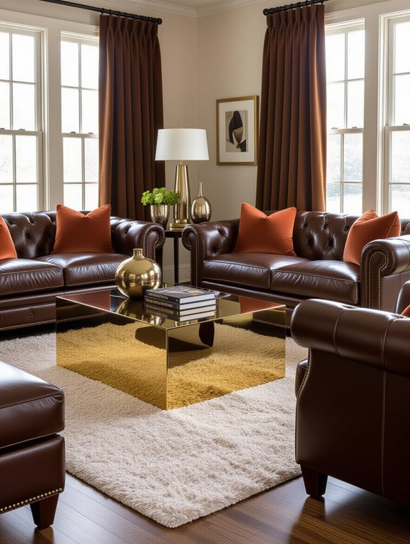 brown with metallic accents