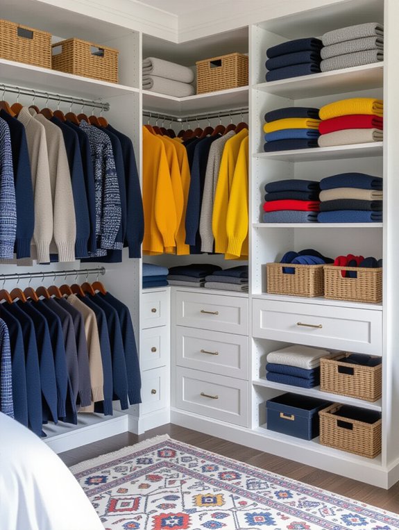 color coded closet organization