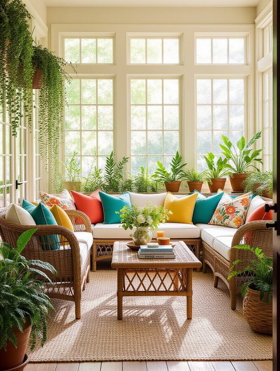 colorful cozy throw pillows