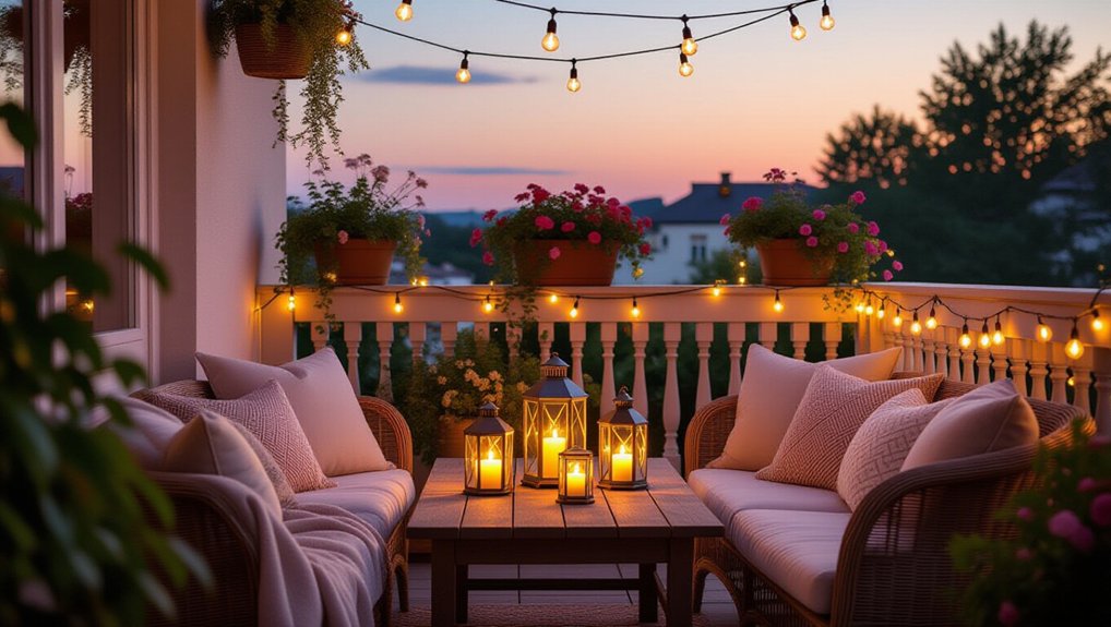 cozy balcony lighting ideas