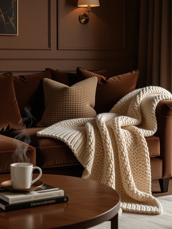 cozy brown decor accents