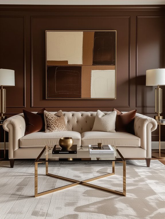 cozy chocolate brown walls