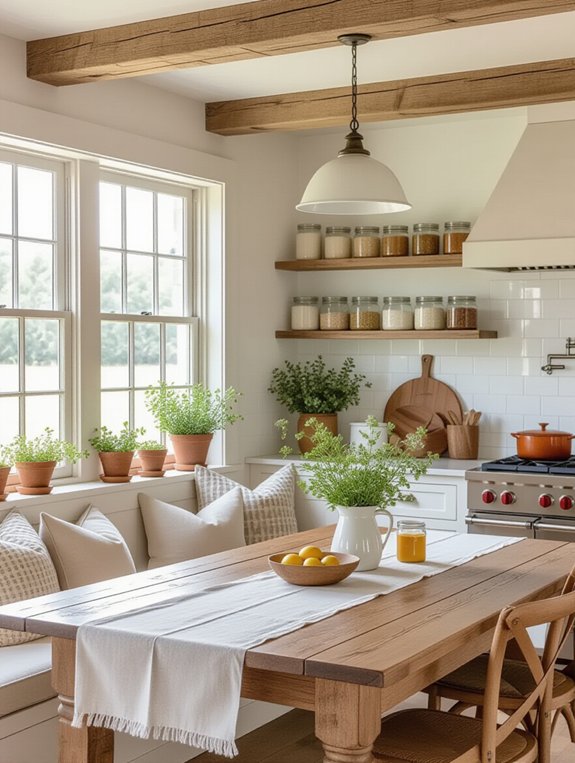cozy farmhouse kitchen nook