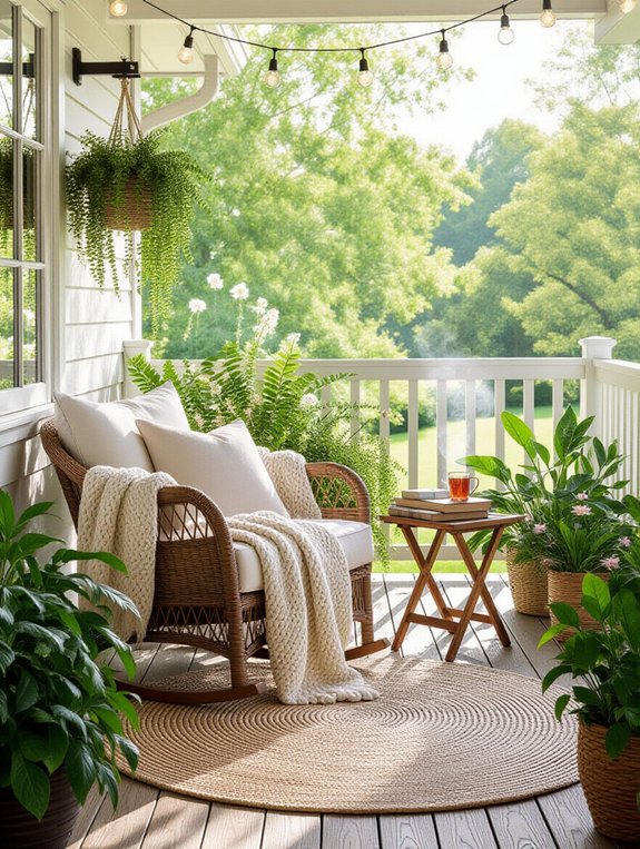 cozy outdoor reading nook