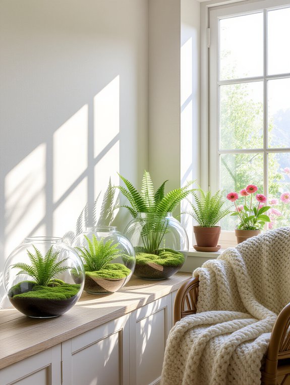 creative glass terrarium displays