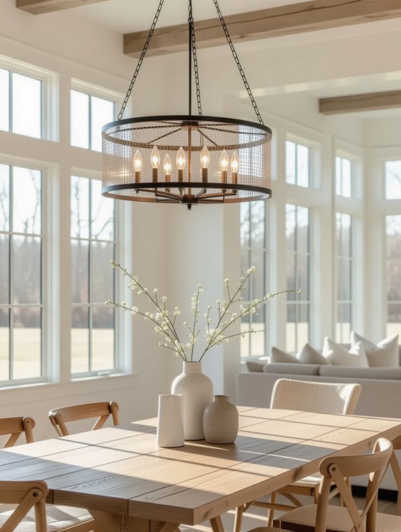dramatic multi light dining fixtures