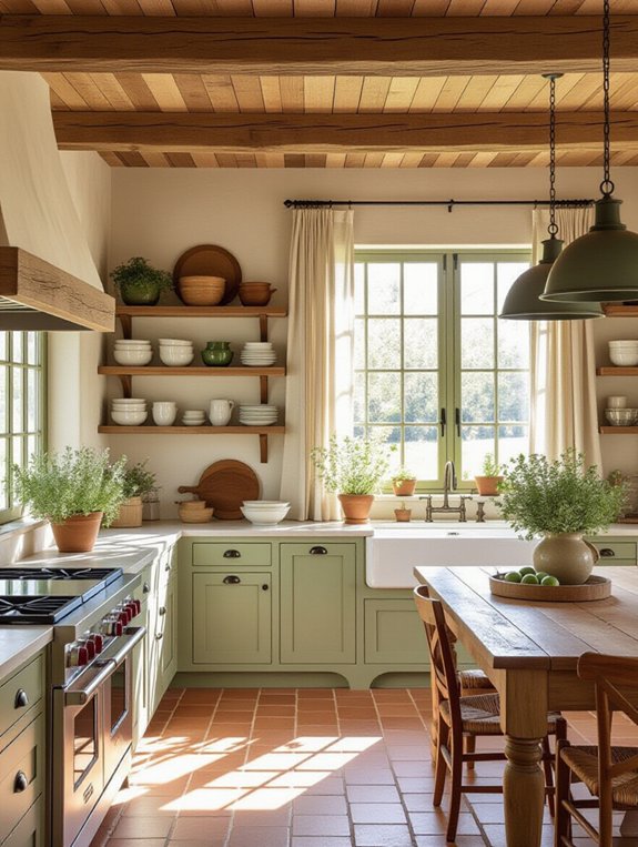 earthy farmhouse kitchen colors