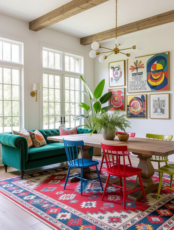 eclectic vibrant interior design