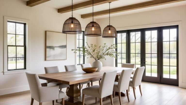 elegant farmhouse dining lighting