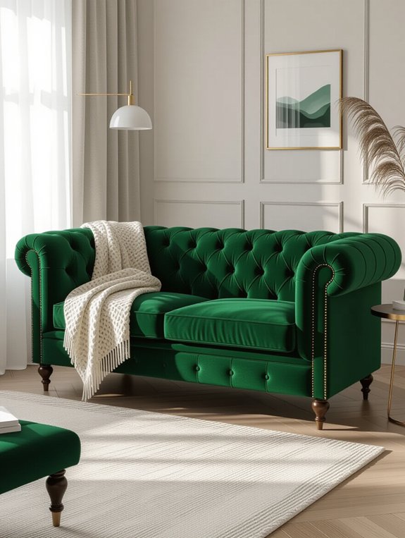 elegant velvet chesterfield sofa