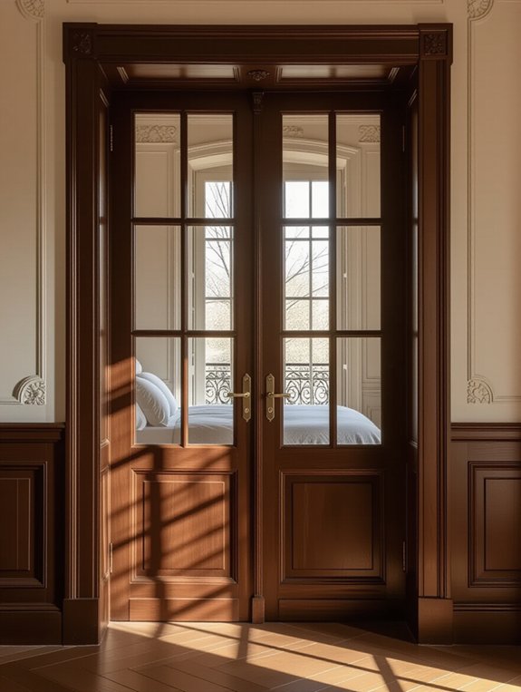 elegant wood framed french doors