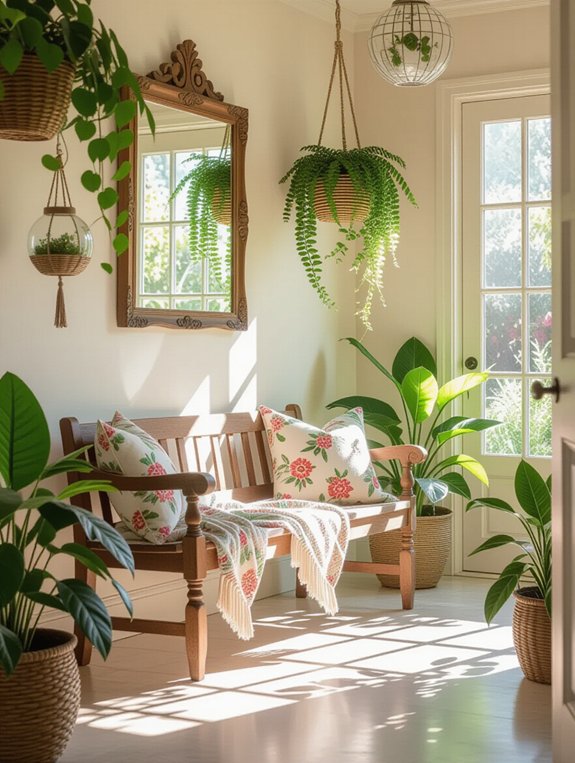 garden inspired entryway decor