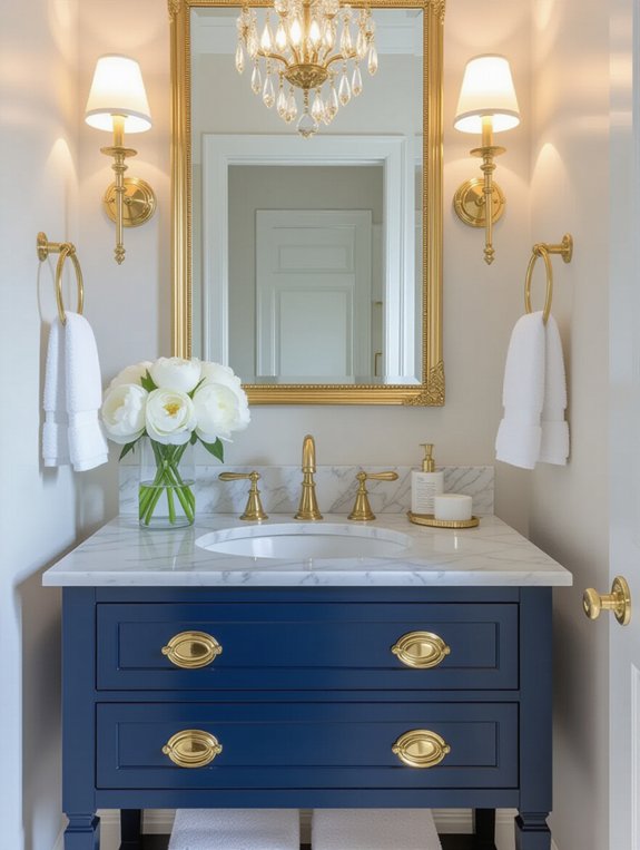 glamorous gold brass accents