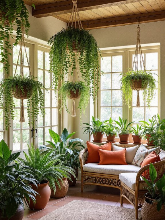 hanging planters add charm