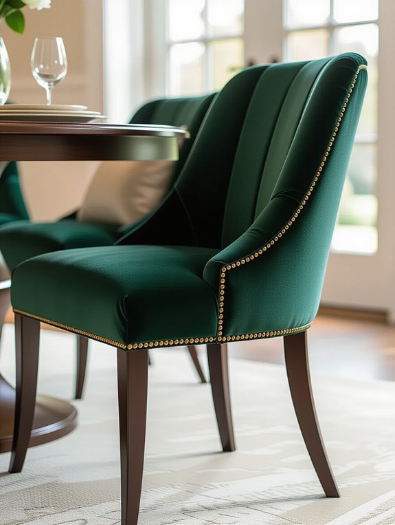 luxurious velvet dining chairs
