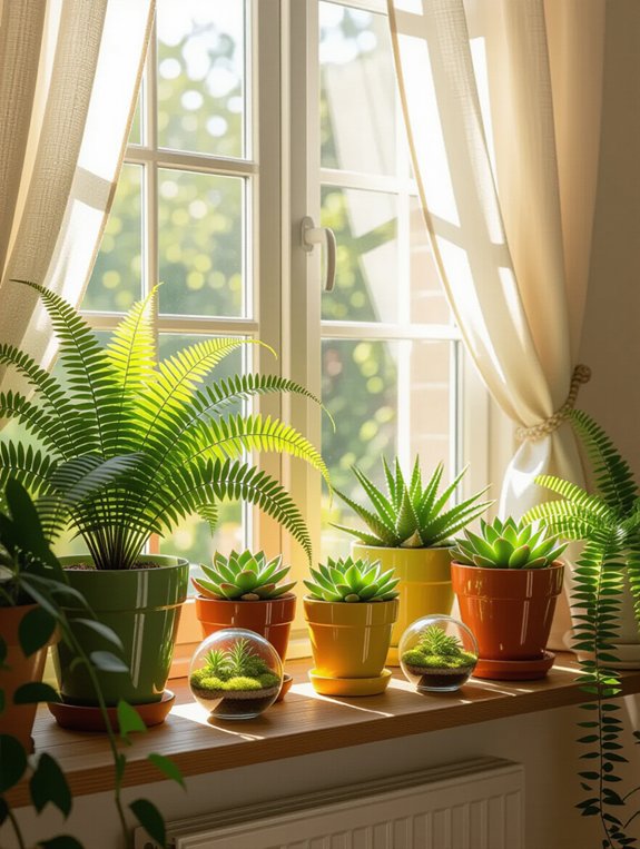 maximize windowsill plant display