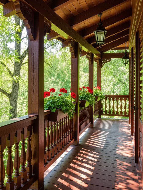 natural wood and planters