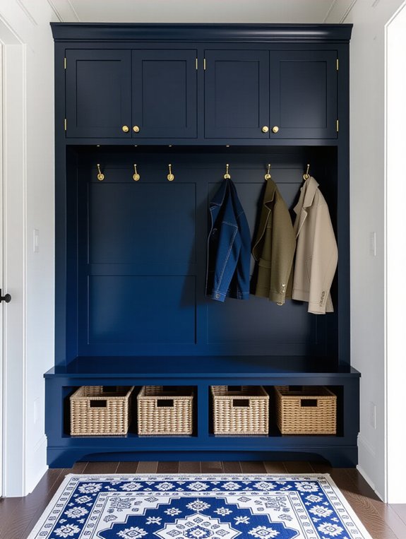 navy cabinets gold hardware