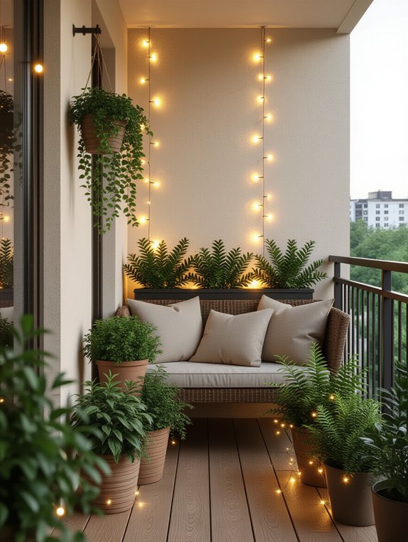 potted plant lighting ideas