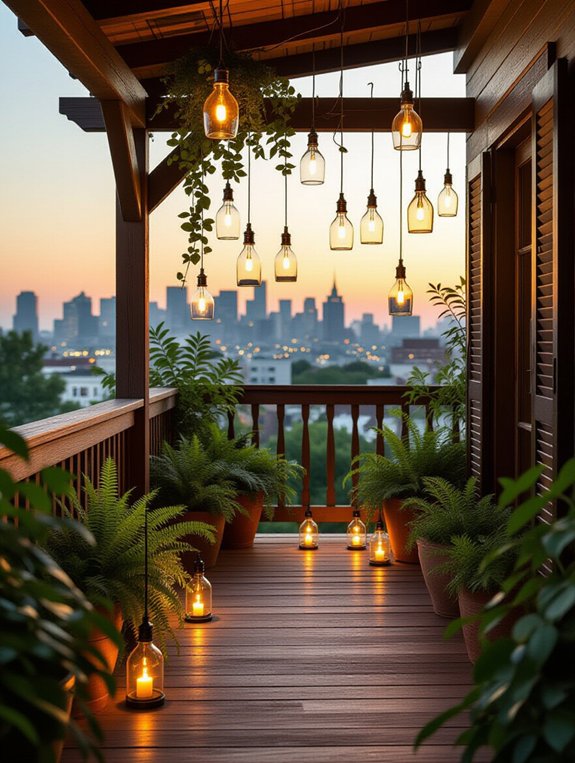 recycled bottle lantern decor