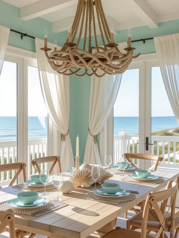 rustic coastal dining decor