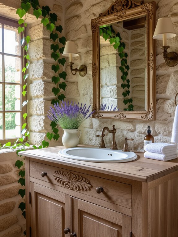 rustic wooden vanity charm