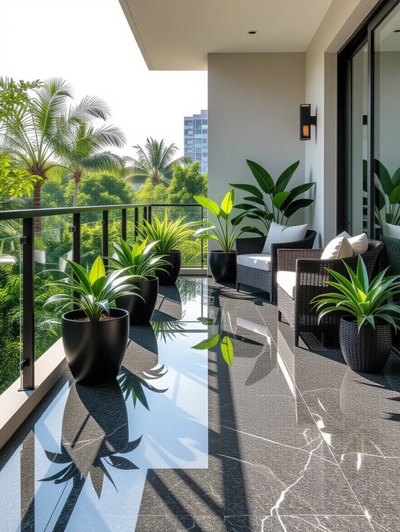 seamless granite slab flooring