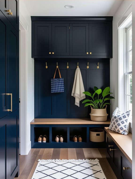 sophisticated modern navy cabinets