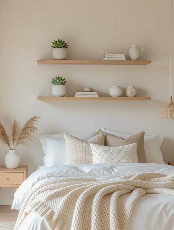 stylish functional floating shelves