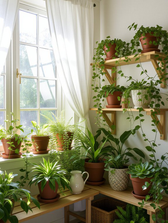 stylish plant shelf design