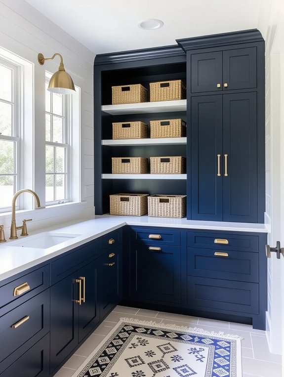 stylish two tone cabinet combination
