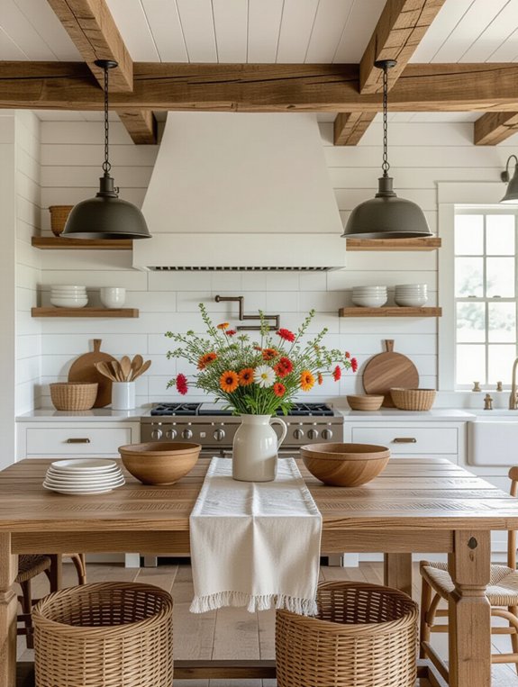 textured farmhouse kitchen design