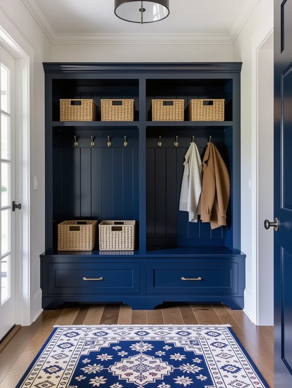 timeless navy cabinet elegance