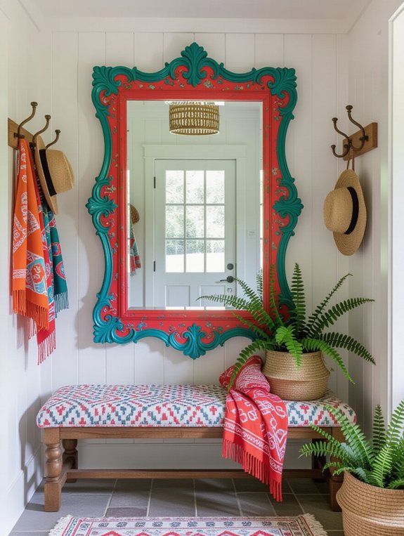 vibrant accent mirror decor