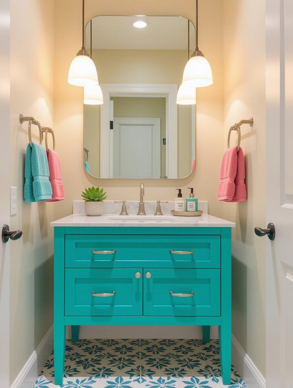 vibrant colorful bathroom vanities