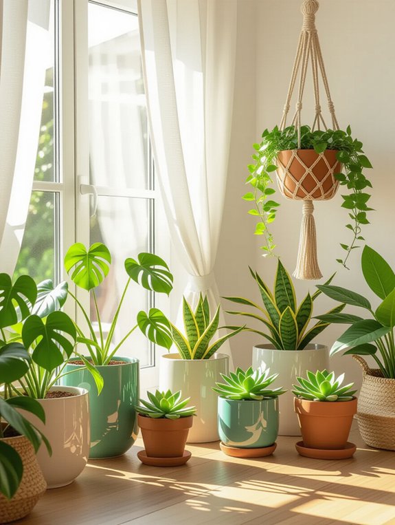 vibrant plant pot display