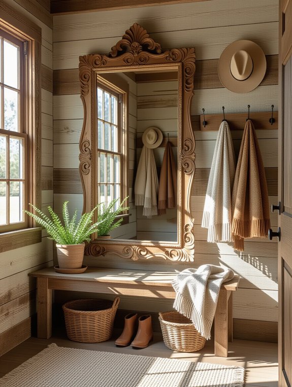 vintage mirror adds charm