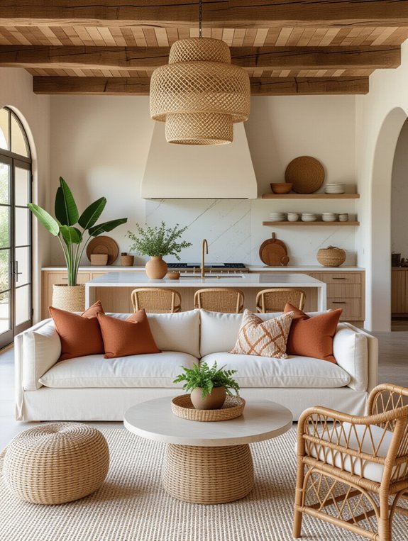 warm bohemian interior decor