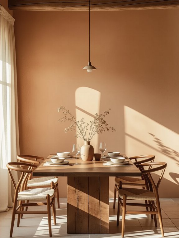 warm earthy dining room
