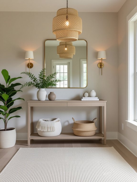 warm stylish entryway rug