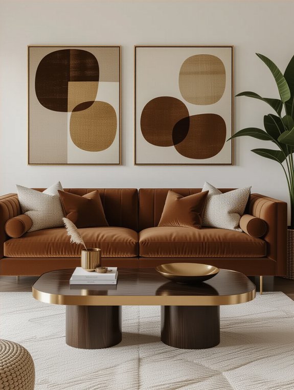 warmth through brown accents