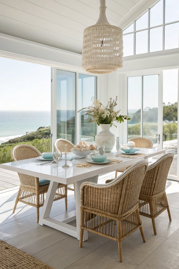 beachy white dining tables
