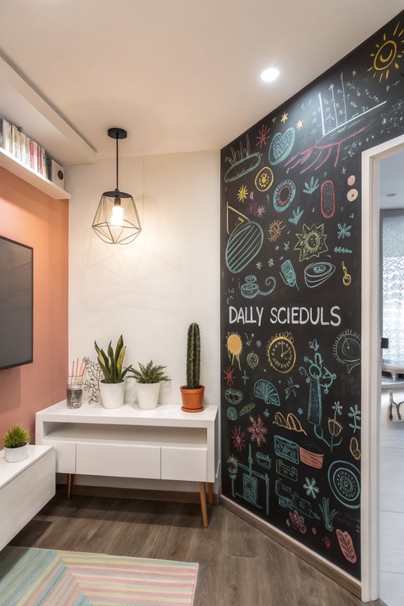 chalkboard for organized entryway