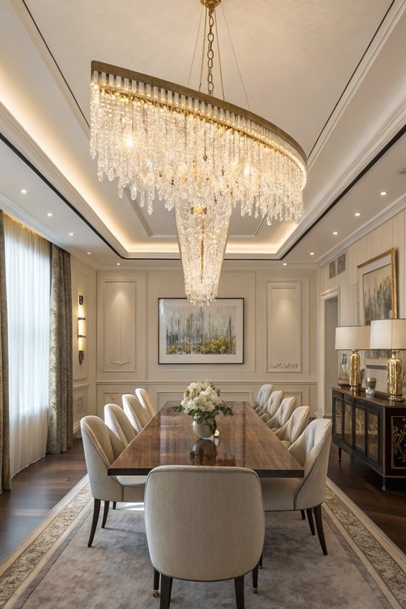 chandelier placement for gatherings