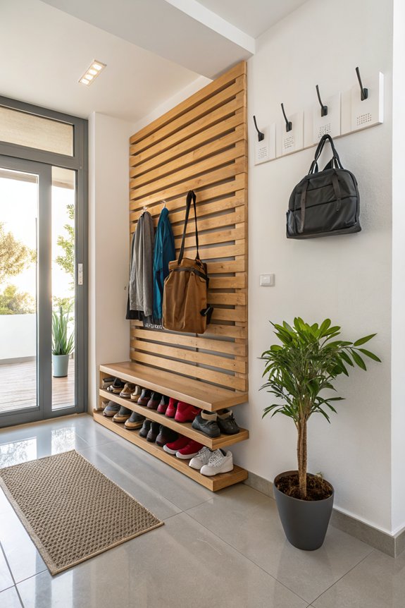 clutter free entryway with organization