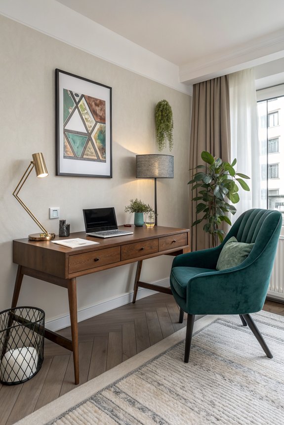 cohesive office living decor blend